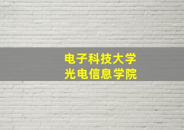 电子科技大学 光电信息学院